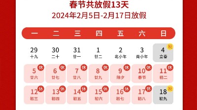 瑞龍呈祥，<i style='color:red'>新年</i>新禧丨靈科超聲波2024年春節(jié)放假通知